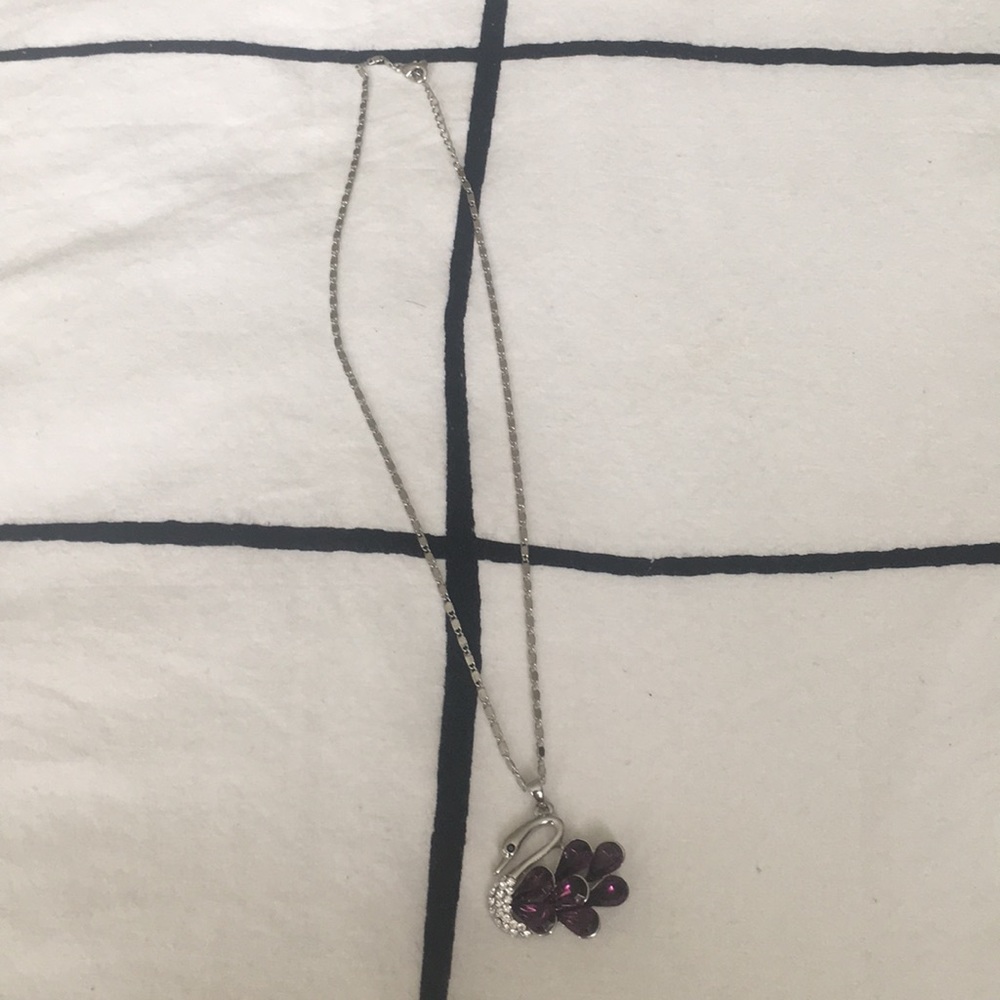 Purple Peacock Necklace